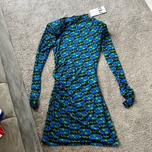 Zara dress , scrunches on side and has shoulder pads